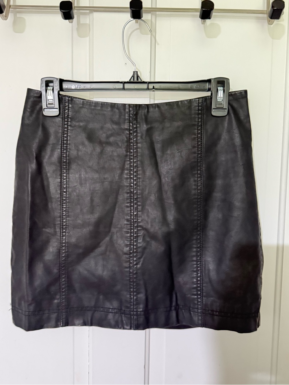 Free People Black Faux Leather Mini Skirt